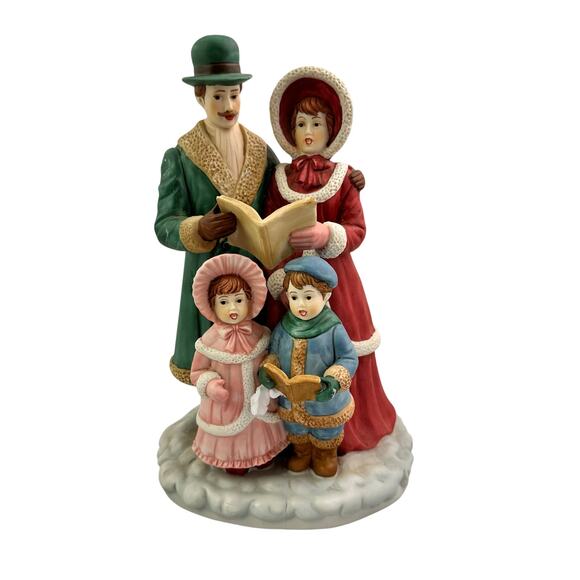 Christmas Shoppe Excl. Victorian Family Christmas Carolers Porcelain Figurine - Picture 1 of 6